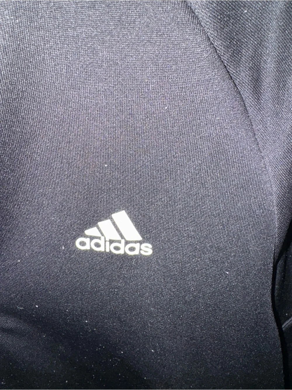 adidas Black Golf Quarter-Zip Pullover with White Trim